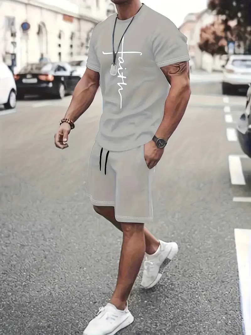 ゴルフ ウェア メンズ シンプルラインスポーツウェア上下セット